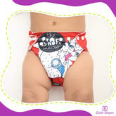 Reusable Baby Cloth Diaper with Adjustable Snap Buttons and Inserts (Set of 2)